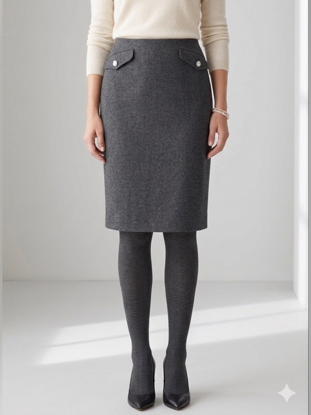 Bill Blass Wool Skirt Size 10🌹Pencil Straight classic workwear official casual